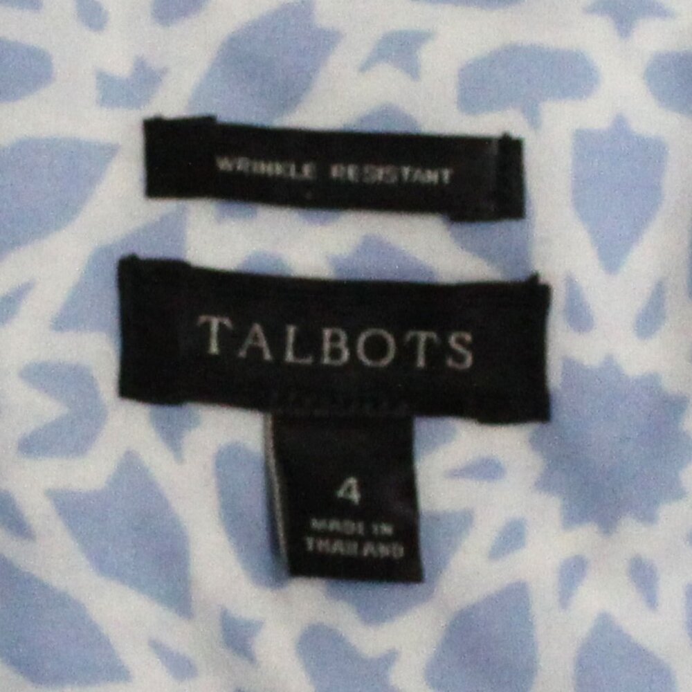 Talbots Size 4 Womens Sleeveless Button Down Blouse Shirt With Collar - Picture 4 of 9